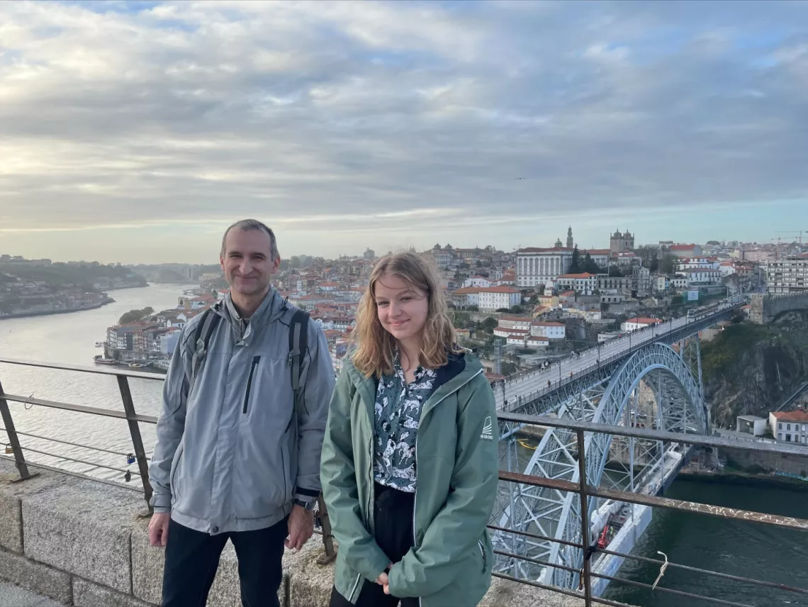 Marta Kopytkowska z Wydziału BAIŚ była z opiekunem naukowym dr. hab. inż. Arturem Wirowskim na konferencji w Porto