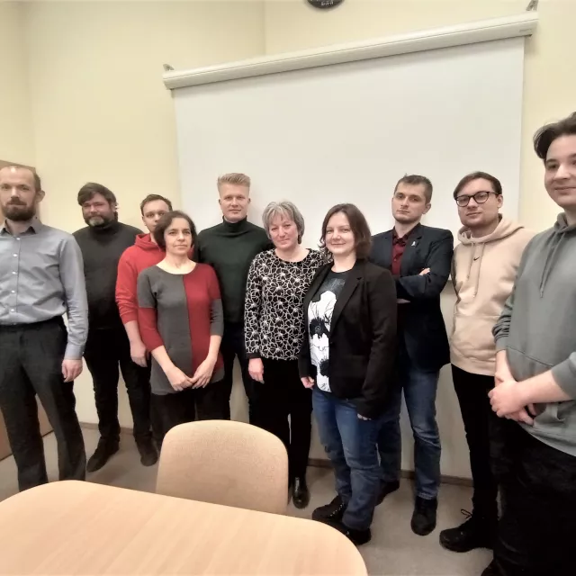 Od lewej: dr inż. Ł. Chmątek, mgr inż. T. Krym (Kodegenix), inż. A. Czyżewski, dr inż. B. Borowska, mgr inż. K. Stępień, prof. PŁ A. Poniszewska-Marańda, dr inż. J. Ochelska-Mierzejewska, mgr inż. M. Pawlak, inż. M. Kopa, inż. M. Owczarek